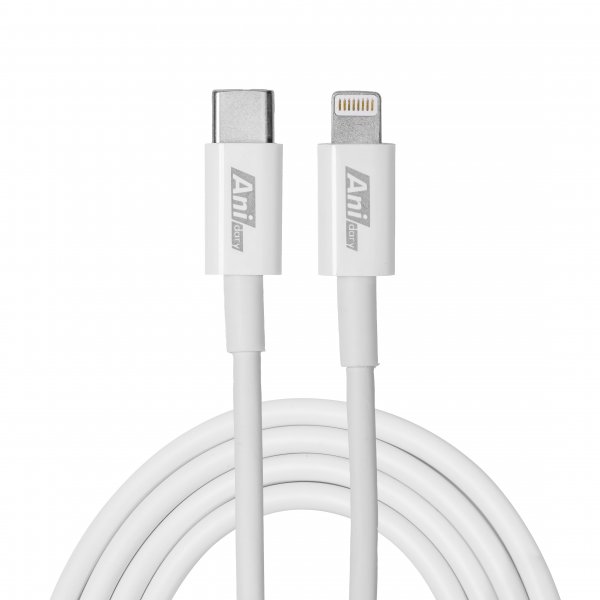 ANS008 : Charger Dual Port USB-A + Type C fast charger GaN33W / Cable Type-C to Lightning fast charger 3A/20W (TPE)