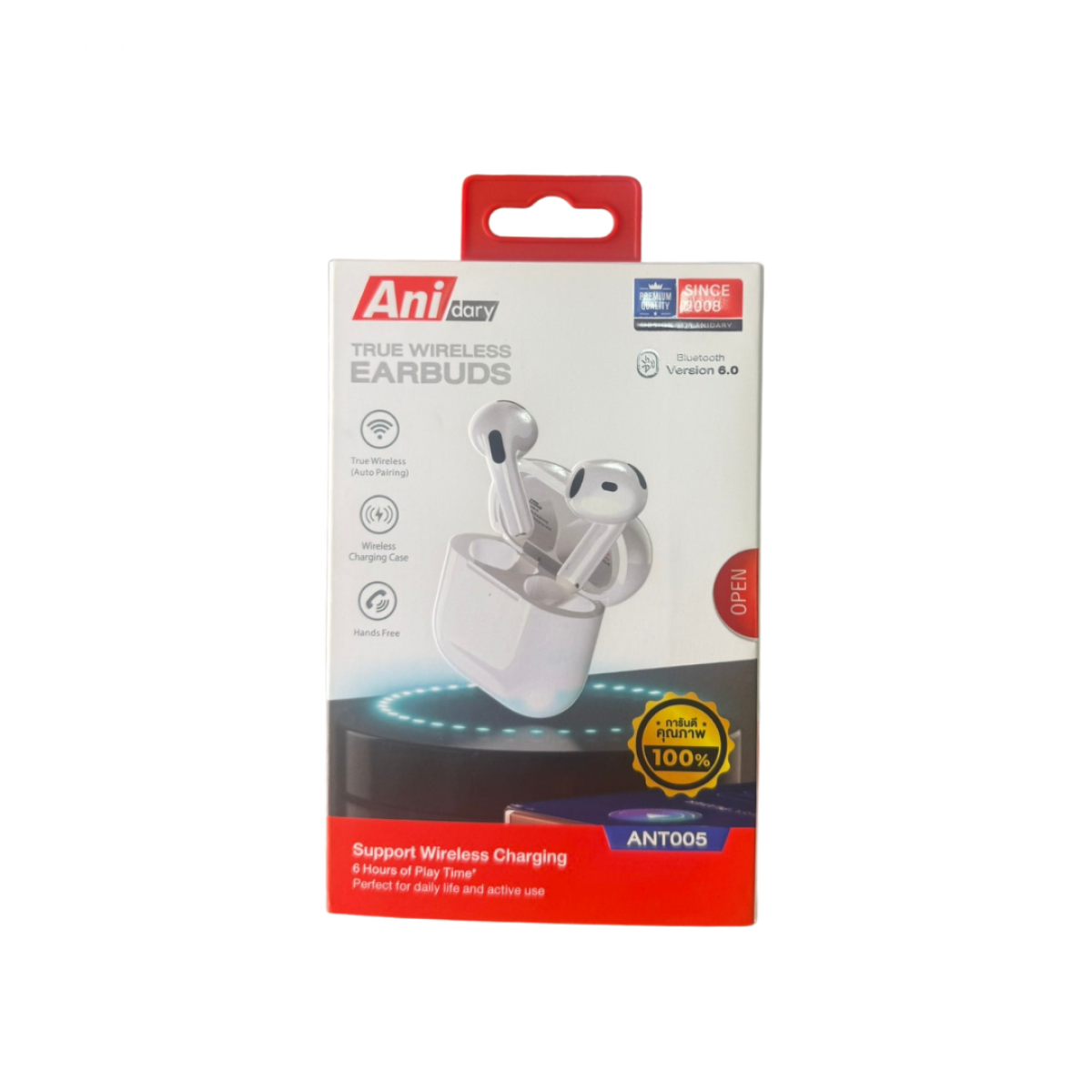 ANT005 : หูฟังบลูทูธ รองรับชาร์จไร้สาย True Wireless Earbuds Bluetooth 6.0