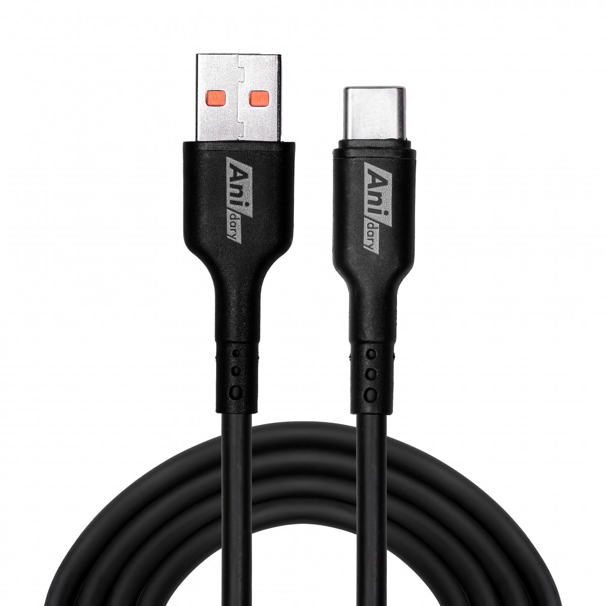 ANC004B : USB-A to Type-C Fast charge 3A/15W (TPE) - Black