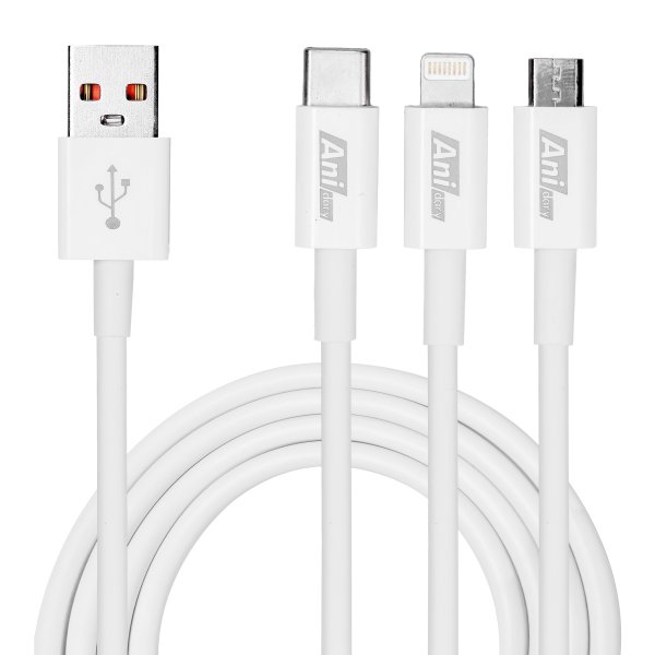 ANC009 : 3 in 1 (TPE) USB-A To Type-C+Lightning+Micro 2.4A