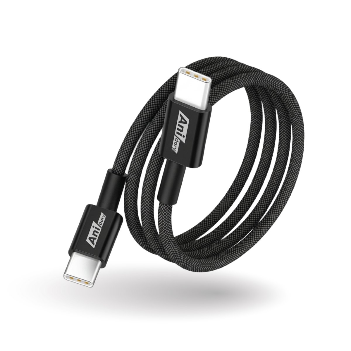 ANC007B : Type-C to Type-C Fast charge 3A/30W (Nylon) - Black